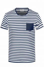 James & Nicholson Herren T-Shirt gestreift maritim Oberteil Top Kurzarm Sh 8028 
