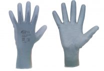 Nylon-Strickhandschuhe mit PU-Beschichtung grau