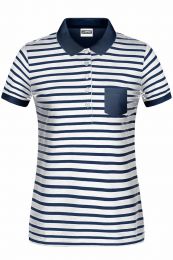 Damen Piqué Polo gestreift James & Nicholson JN 8029