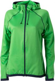 Damen Kapuzen Fleecejacke mit Rauten James & Nicholson JN 570