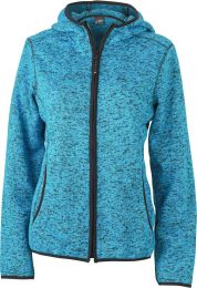 Damen Strick Fleece Kapuzenjacke