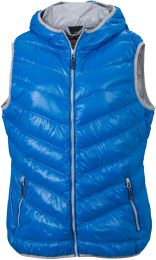 Leichte Damen Daunen Kapuzen Bodywarmer James & Nicholson JN 1061