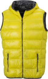 Leichter Herren Daunen Kapuzen Bodywarmer James & Nicholson JN 1062