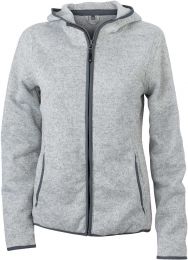 Damen Strick Fleece Kapuzenjacke James & Nicholson JN 588