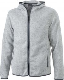 Herren Strick Fleece Kapuzen Jacke James & Nicholson JN 589