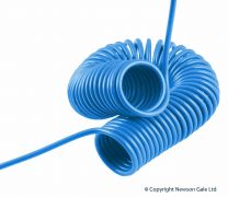 3 m Cen-Stat Hytrel-Spiralkabel blau 2 polig
